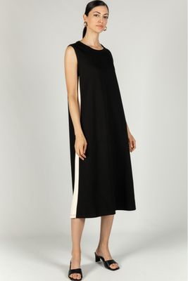 Before You Collection P. CILL Butter Modal Sleeveless Side Stripe Dress