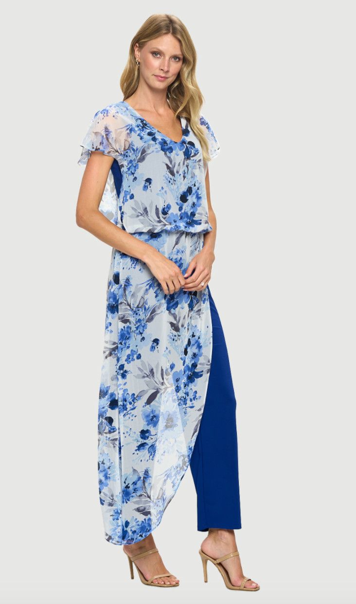 Last Tango 
Printed Jumpsuit With Chiffon Overlay