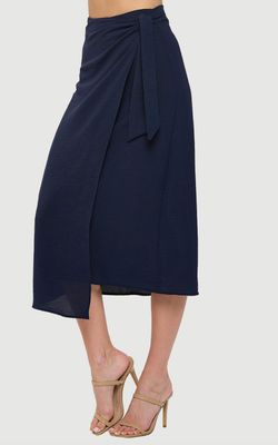Last Tango Midi Airflow Wrap Skirt With Side Tie