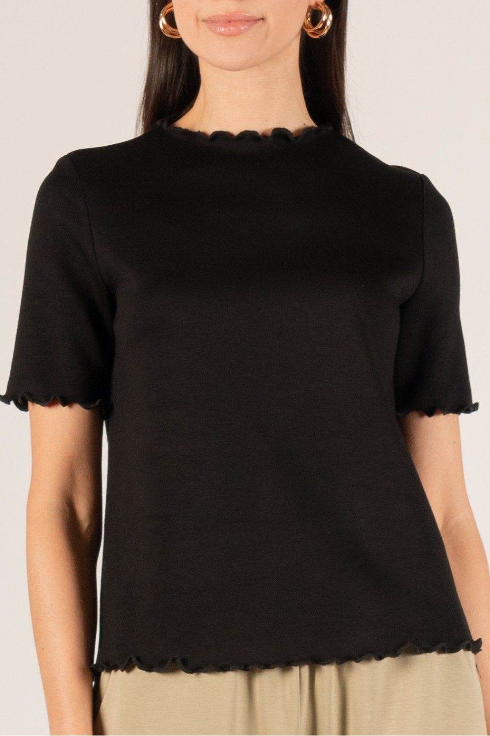 Before You P. CILL Butter Modal Merrow Edge Mock Neck Top