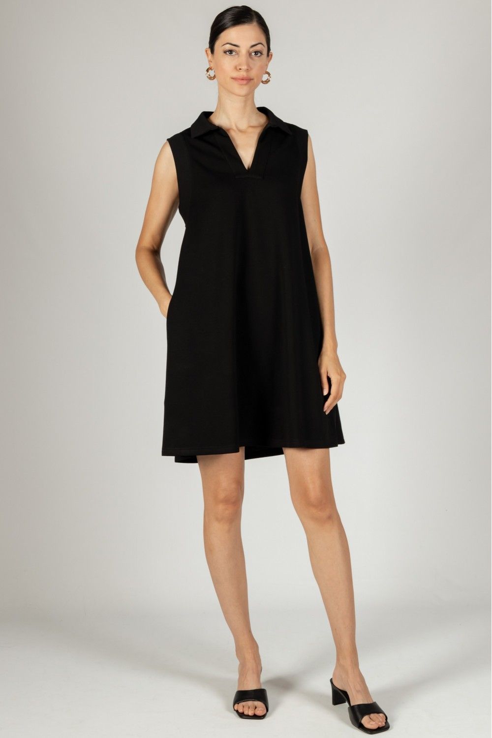 Before You P. CILL Butter Modal Collared Sleeveless Dress