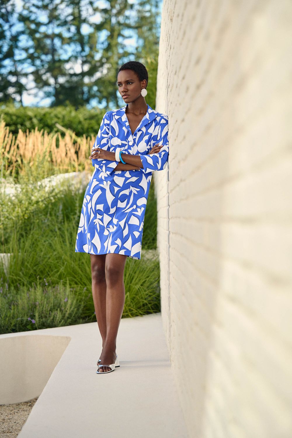 Joseph Ribkoff Woven Abstract Print Trapeze Dress