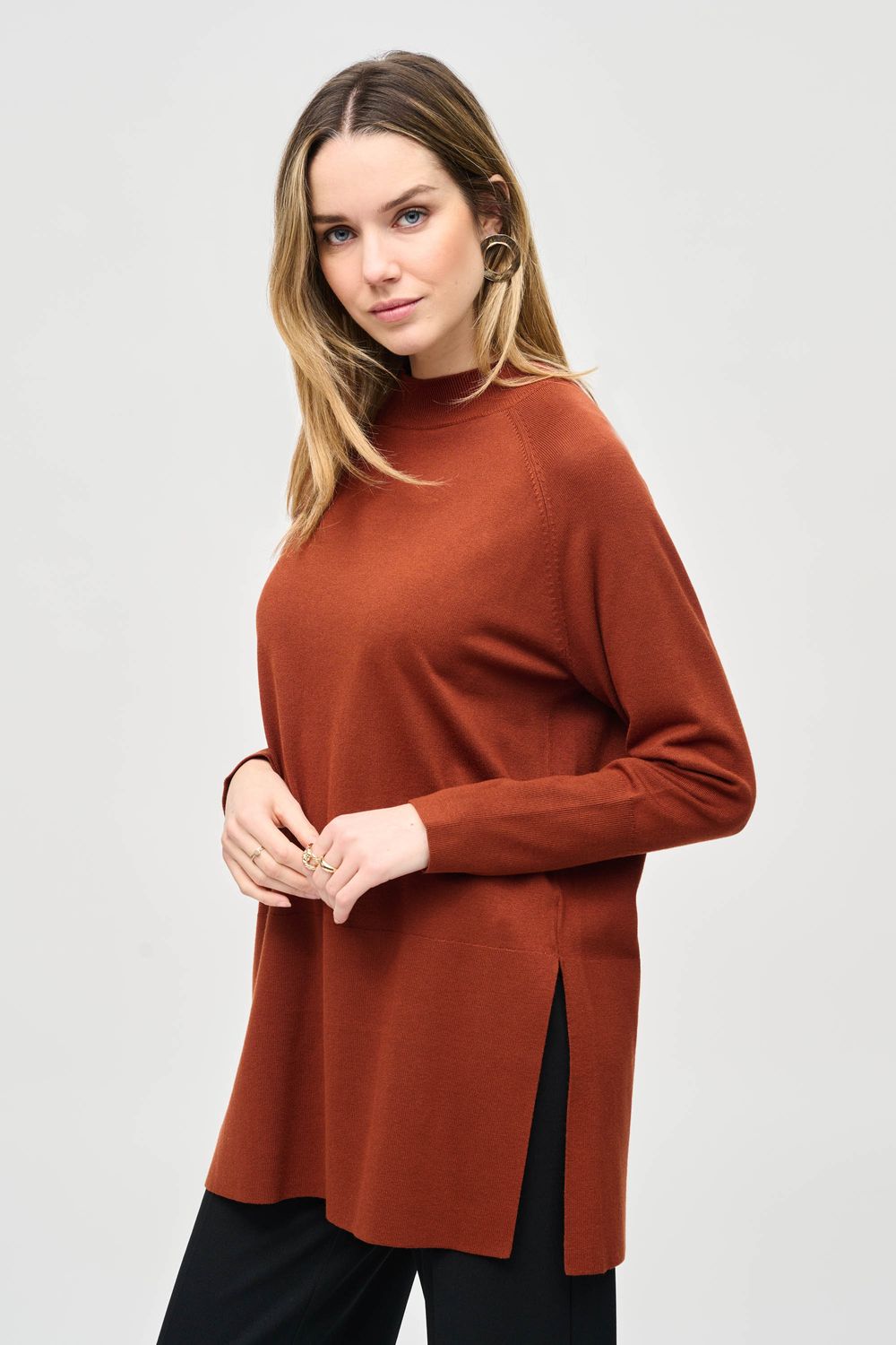 Joseph Ribkoff Sweater Knit Mock Neck Tunic