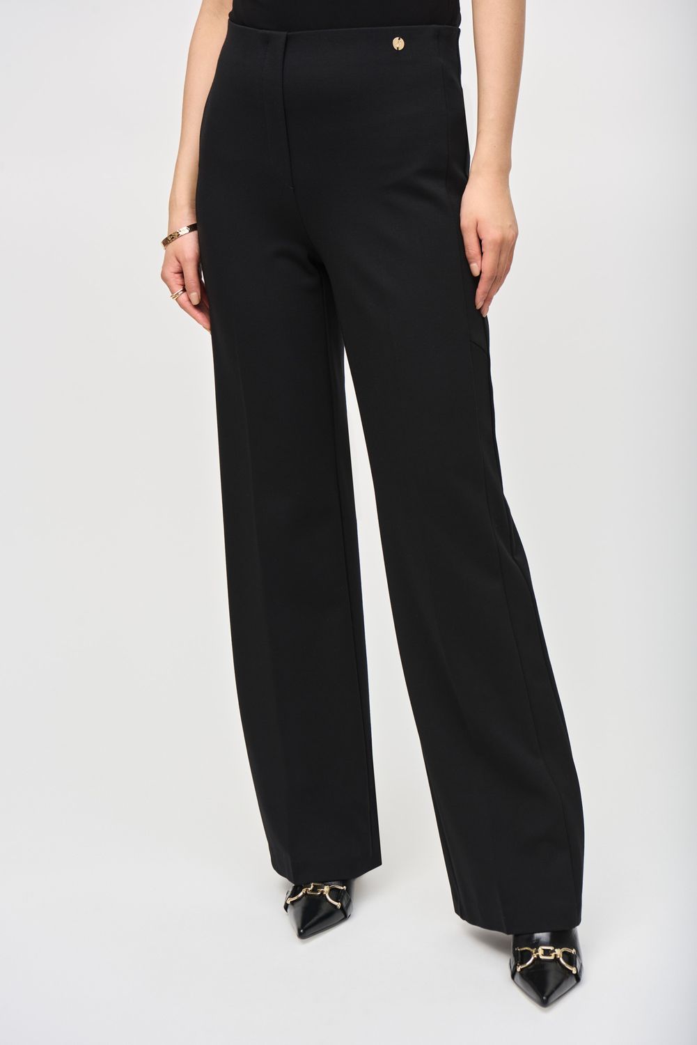 Joseph Ribkoff Heavy Knit Wide-Leg Pull-On Pants