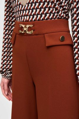 Joseph Ribkoff Scuba Crepe Wide-Leg Pull-On Cropped Pants
