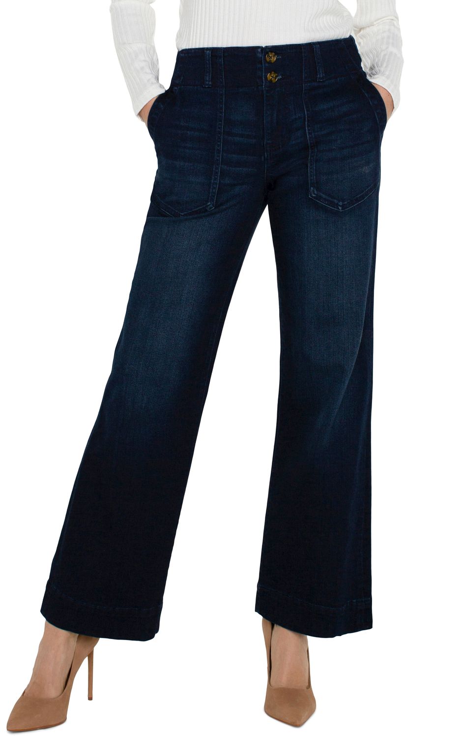 Liverpool Patch Pocket Wide Leg Jeans