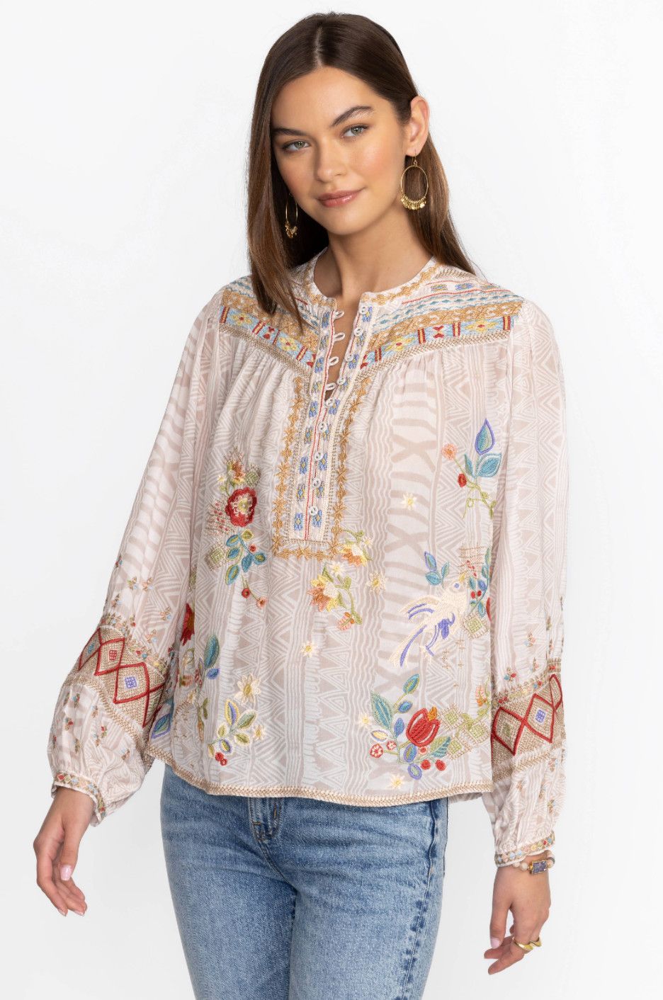 Johnny Was Forest Fern Blouse