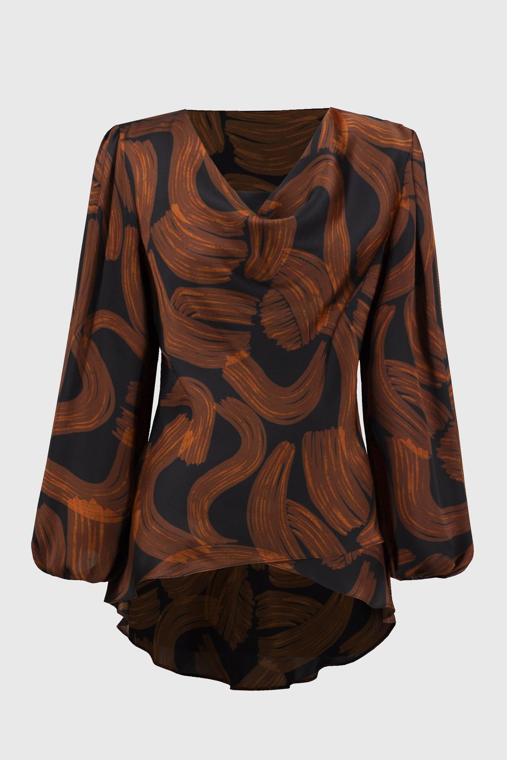 Joseph Ribkoff Satin Abstract Print Layered Top
