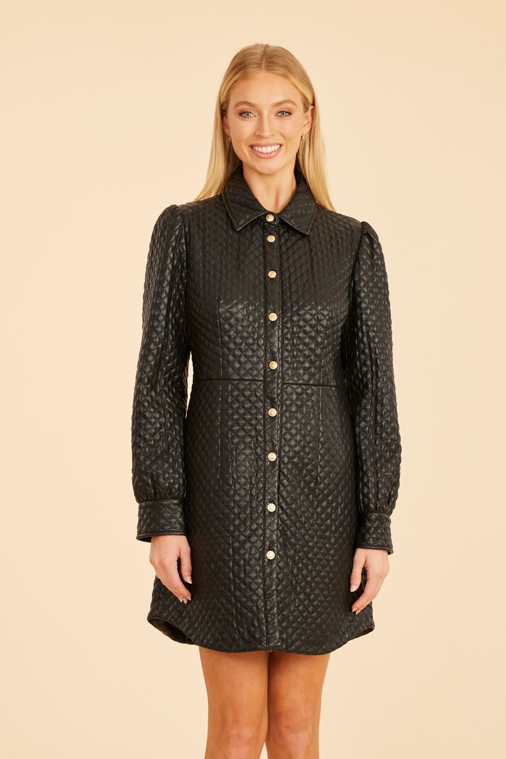 Dolce Cabo Quilted Faux Leather Tailored Dress