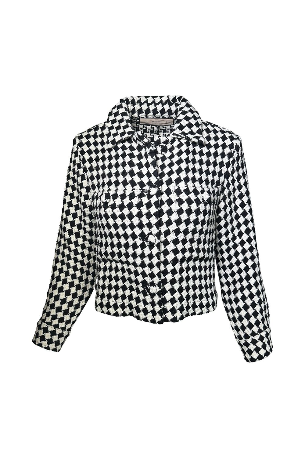 il fiato one breath GEOMETRIC TWEED CROPPED JACKET