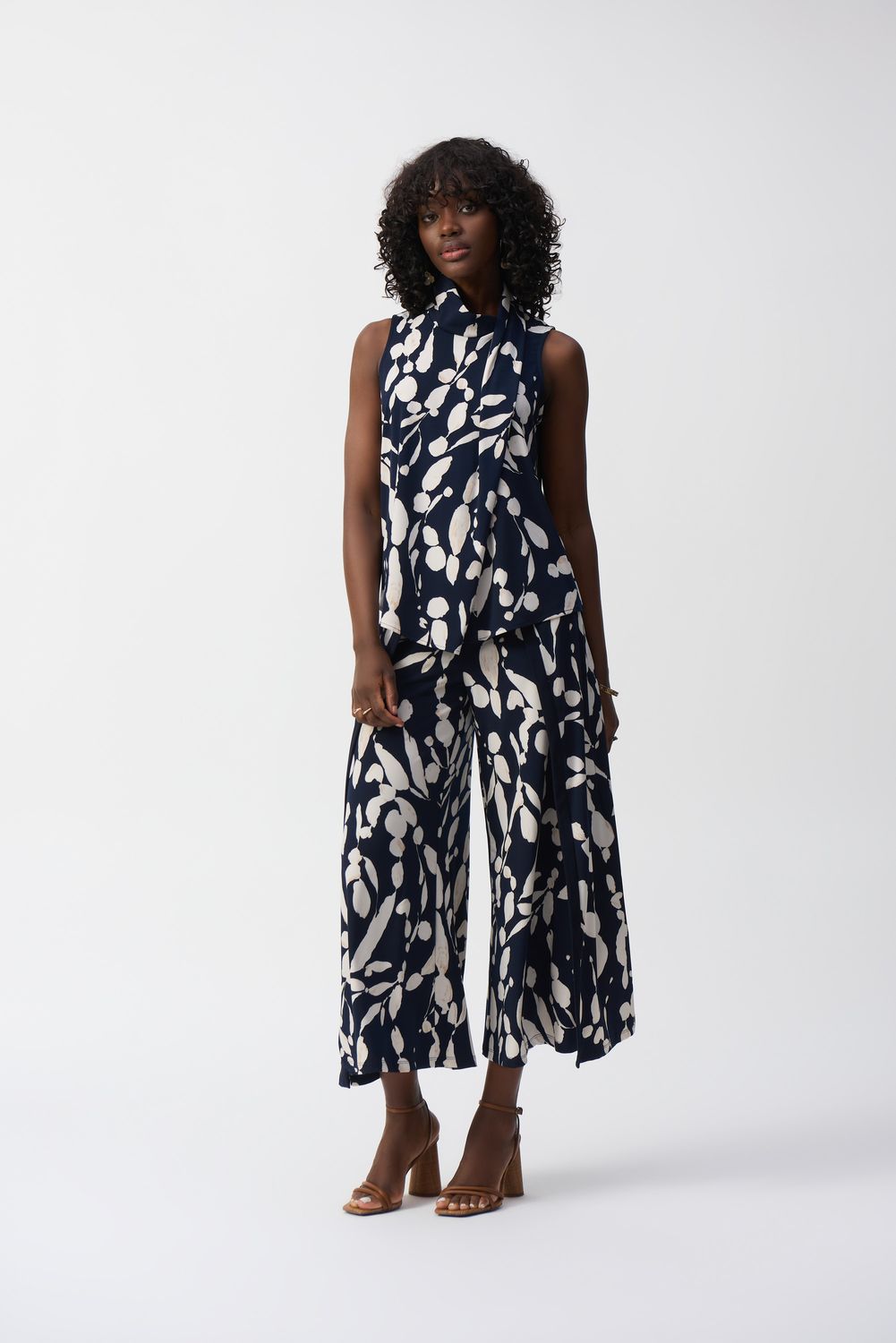 Joseph Ribkoff Silky Knit Abstract Print Sleeveless Top