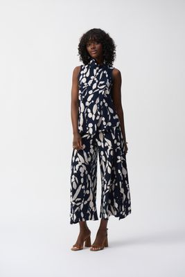 Joseph Ribkoff Silky Knit Abstract Print Sleeveless Top
