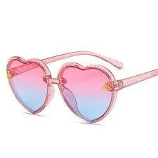 Kids Pink Glitter 2 Tone Sunglasses w/ 2 Snaps