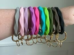 Silicone 1 Snap Bangle Key Chain w/ 4 Snaps