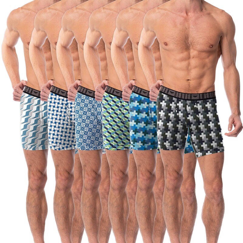 6 Pack Men's Ultra Soft Flex Fitted Boxer Brief Large