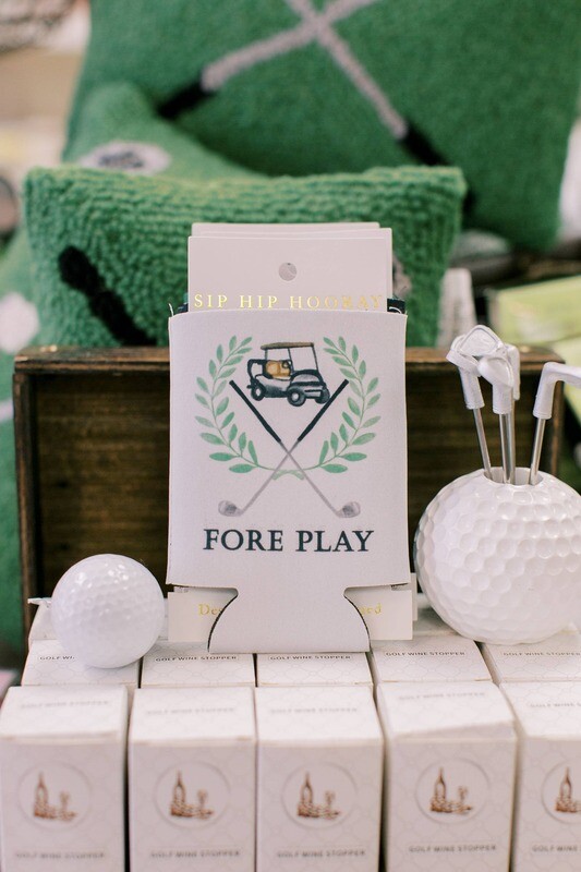 Fore Play Watercolor Golf Ball Masters Full Color Can Koozie
