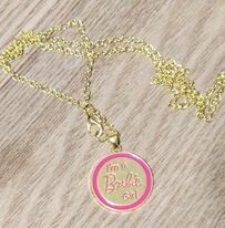 Barbie Letter Drop Oil Pendant Necklace