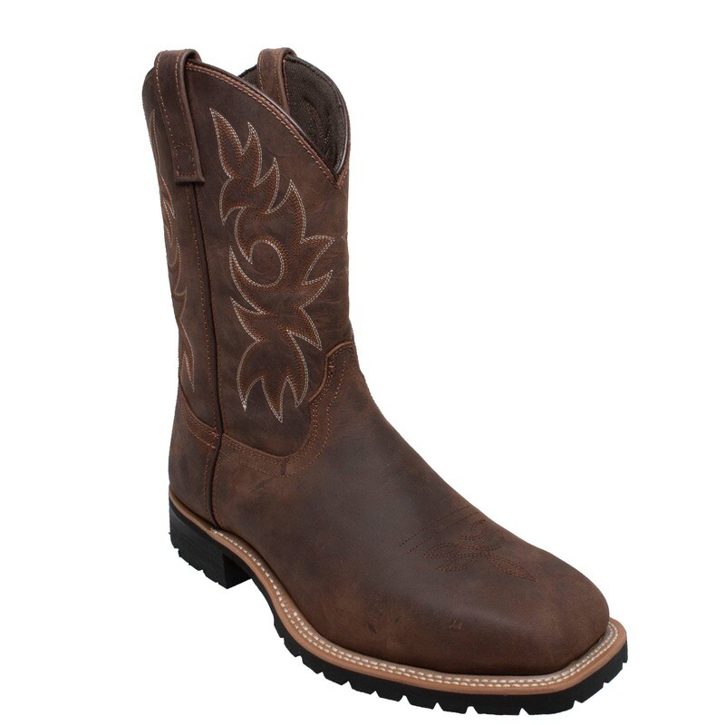Mens Brown Steel Toe Work Western-12