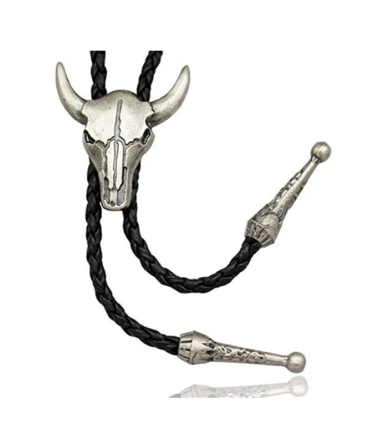 Western Long Horn Cowboy Bolo Tie Necklace