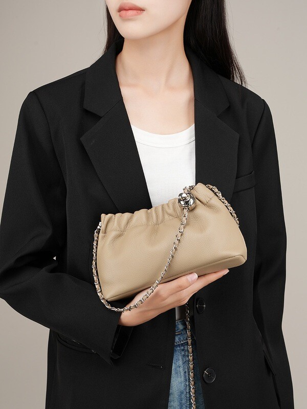 High-end cloud pleated bag for women