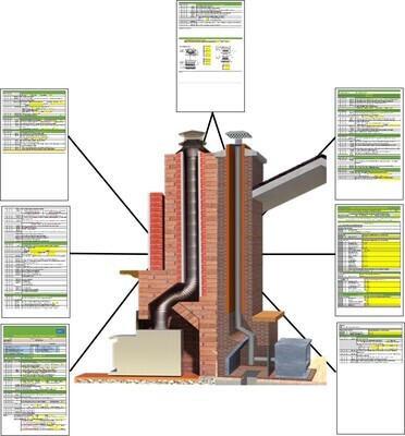 Masonry Fireplace with an Inset or Hearth Stove - Standard