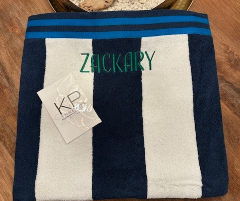 CABANA BEACH TOWEL, INCLUDES EMBROIDERED NAME
4th of July | Memorial Day | The Beach | Birthday Party Gift | Memorial Day Hostess Gift | Graduation | New Home Gift | Christmas | Sorority | Fraternity