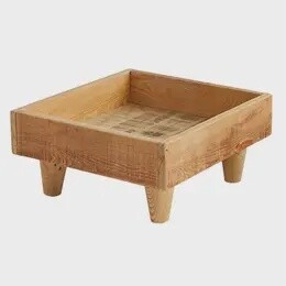 Sq Wood Planter W Feet LG