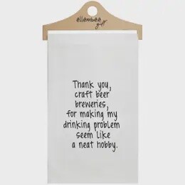 White Thank You Craft Beer Breweries Drinking Problem Towels