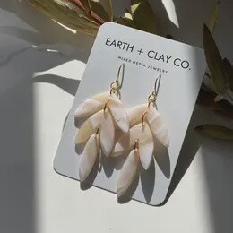 Translucent & White Marbled Adele Clay Earrings