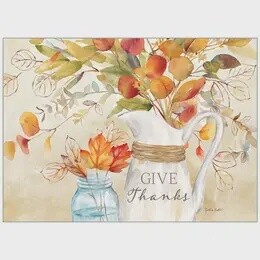 Leaves and Pumpkins - Thanksgiving Card