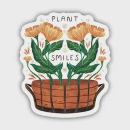 &quot;Plant Smiles&quot; Garden Sticker