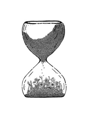 Lost Time Hourglass 5x7