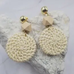 Boho Handmade Rattan Earrings