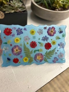 Blue Flower Tray
