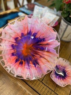 Pink and Purple Resin Bowl Lg