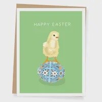 Chick with Ukrainian Egg Easter Card