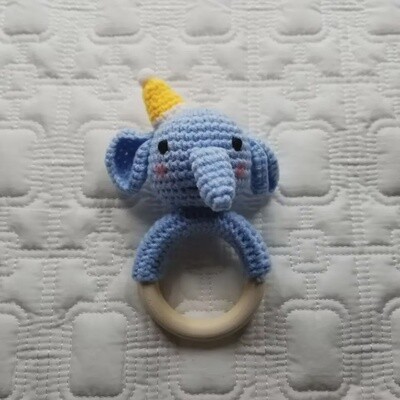 Knitting Hand Crochet Elephant Rattle