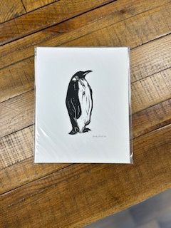 Penguin Linocut Print