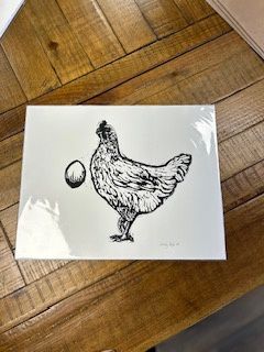 Chicken and Egg Linocut Print