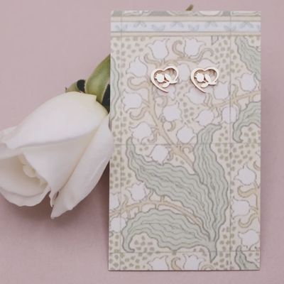 Vintage Floral Tulip Heart Post Earrings $13