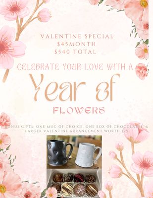 Valentine&#39;s Special Monthly Floral Arrangement - Pay Monthly