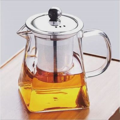 Glass Teapot With Stainless Steel Infuser and Lid 32oz