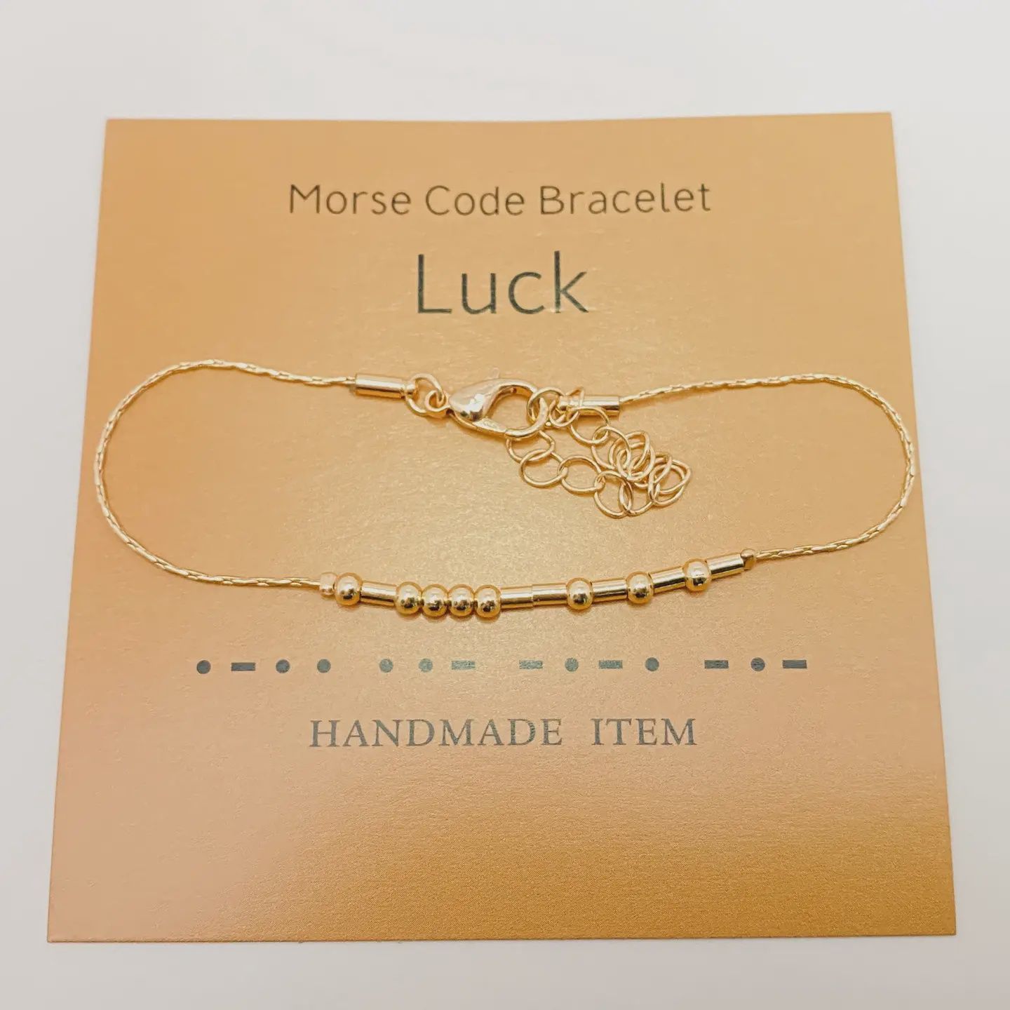 Golden Morse Code Bracelet-Luck