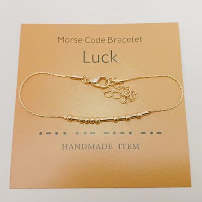 Golden Morse Code Bracelet-Luck