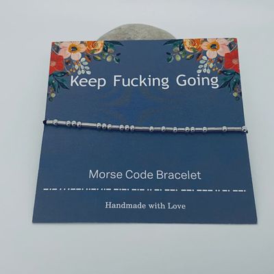 Morse Code Bracelets-Keep Fucking Going