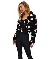 Devin Jacket, Size: XS, Colour: Black &amp; White Hearts