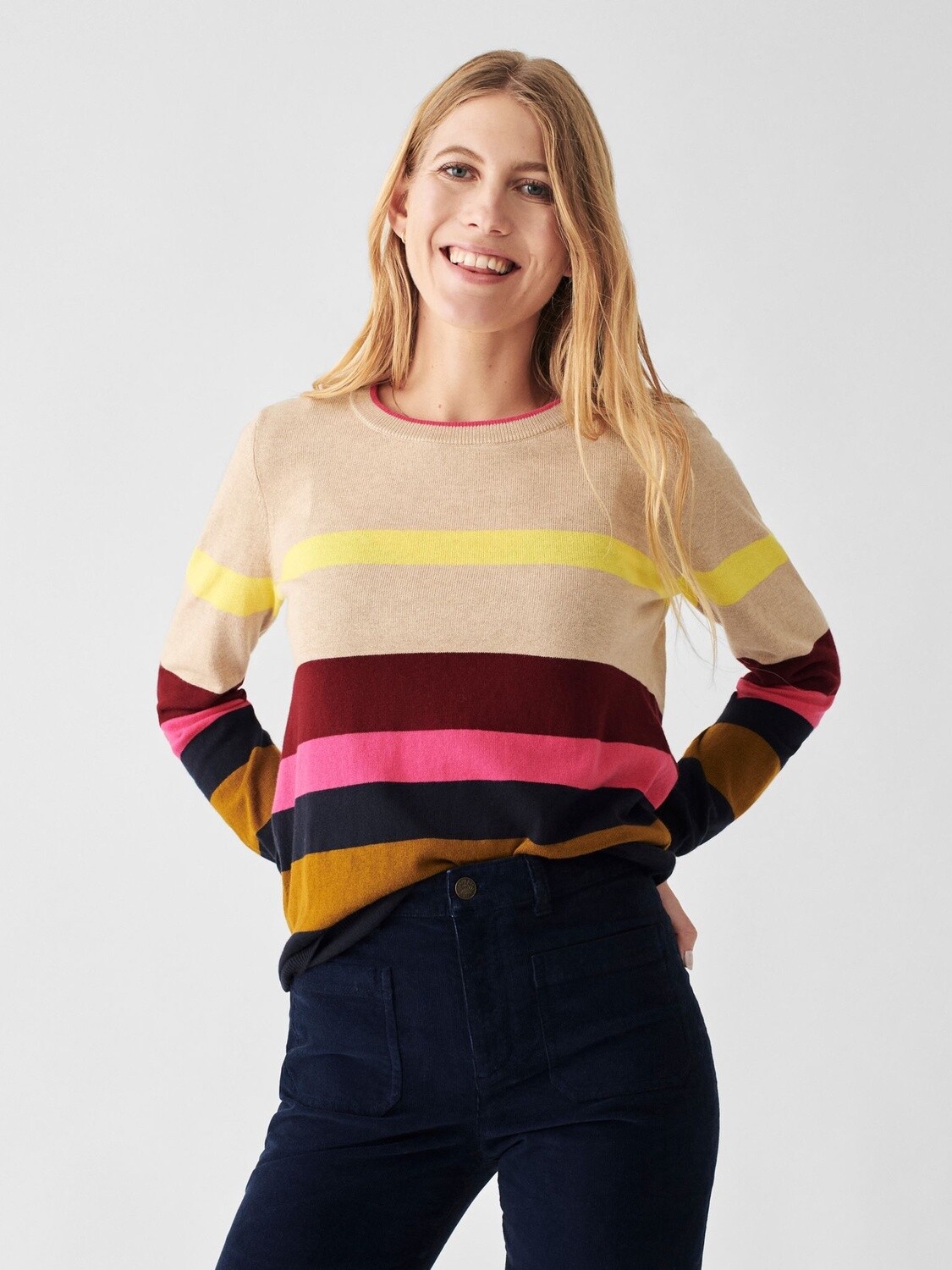 Ollie Crew Sweater - Sable Multi