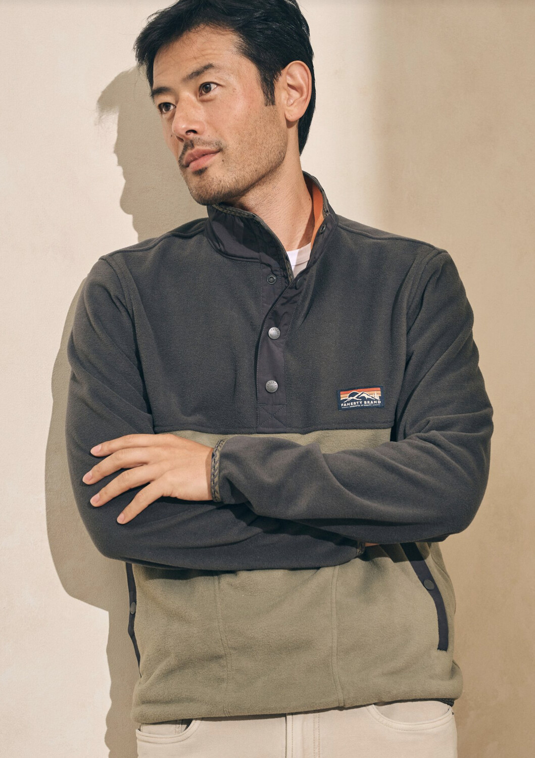 Low Pile Fleece Popover, Colour: Faded Black, Size: S
