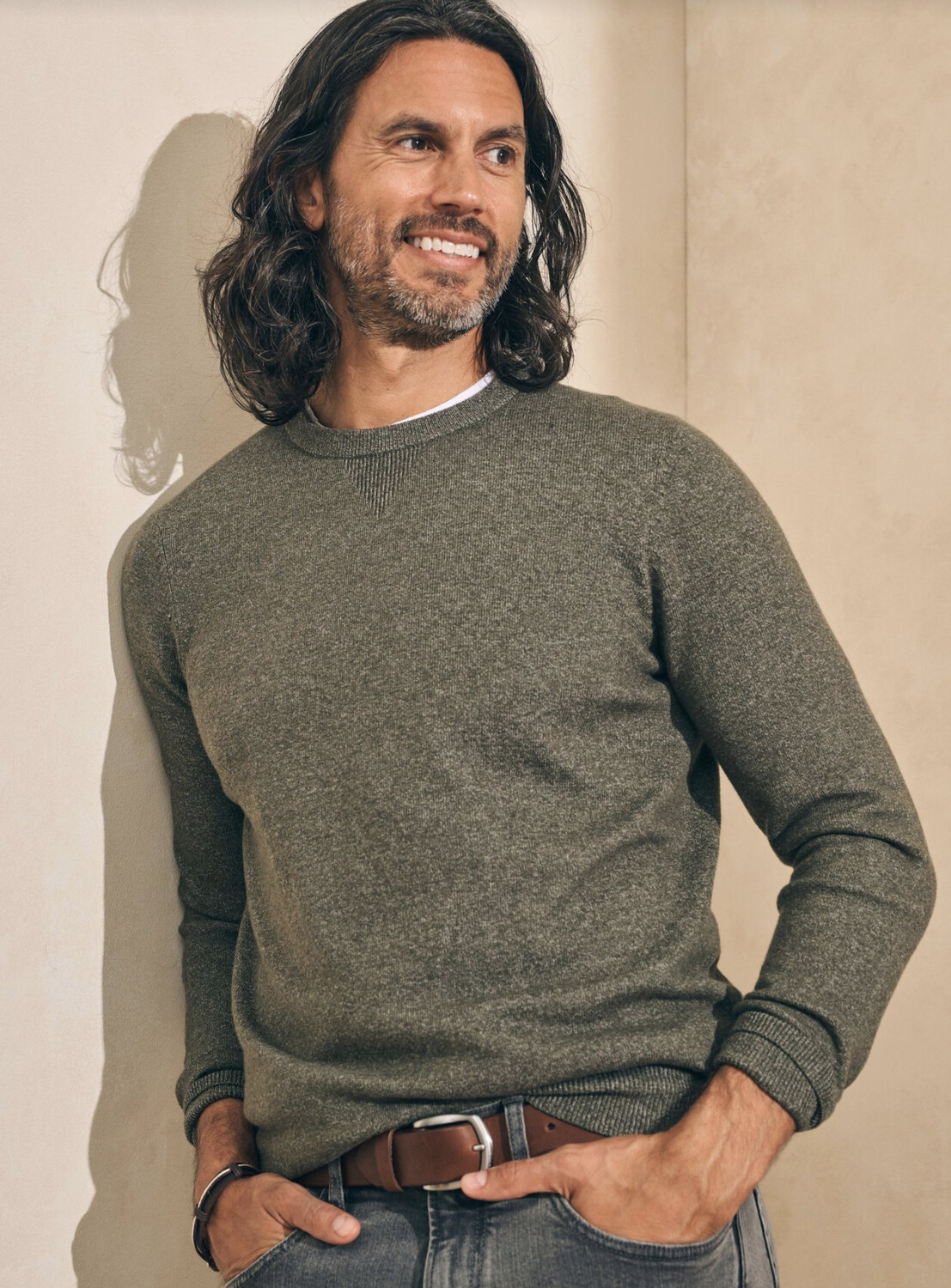 Jackson Crew Sweater, Size: S, Colour: Olive Heather
