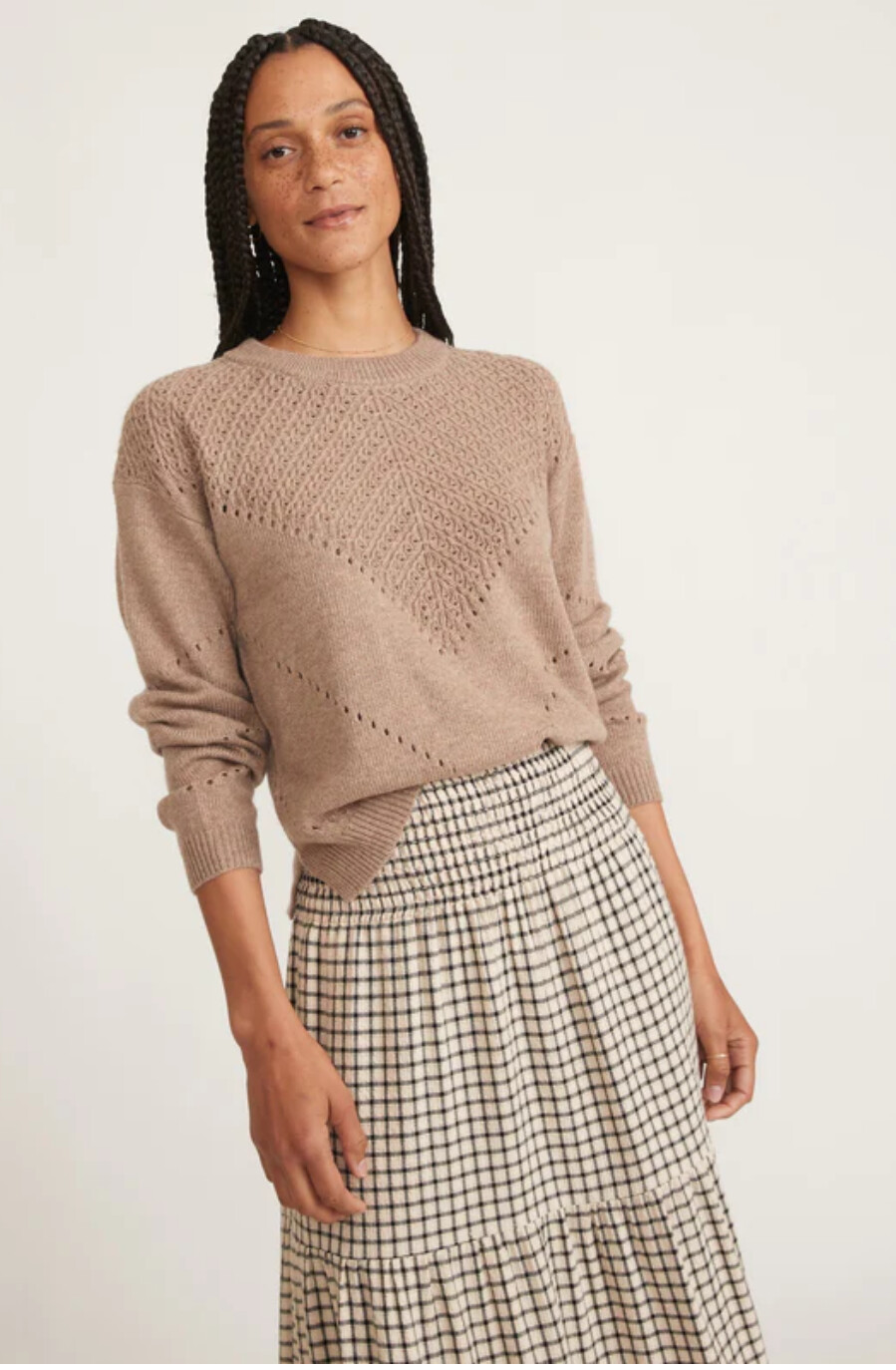 Olivia Crewneck Sweater, Size: XS, Colour: Mink